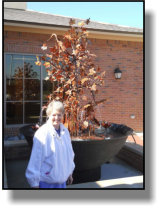 Kathleen Gros with new fountain for Bayou Country Children's Museum in Thibodaux, LA