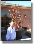 Kathleen Gros with new fountain for Bayou Country Children's Museum in Thibodaux, LA