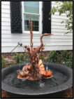 Copper egret fountain with optional waterlilies