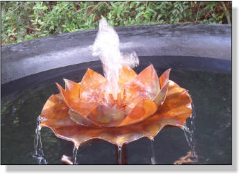 Copper waterlily fountain