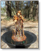 Copper iris dripping fountain