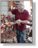 Buddy working on model Will Five copper fountain