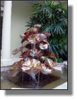 One of two large Lotus fountains in Sarasota, Florida home