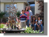 Nice family from San Francisco with custom bamboo fountain