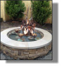 Nice copper heron fountain in pool designed by Puryear Farms in Gallatin, TN for Beverlye.