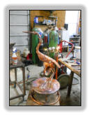 Copper Egret fountain nearing completion