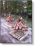 Big heron fountains about to be shipped out.