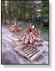 Two big heron fountains about to be shipped.
