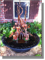 Nice standing heron copper fountain in Alexandria, LA
