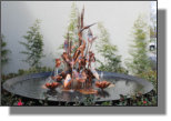 Chicago heron fountain in 7' cast iron sugar kettle at medical facility in Lafayette, LA